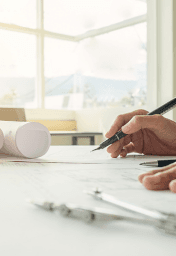 Construction team meeting